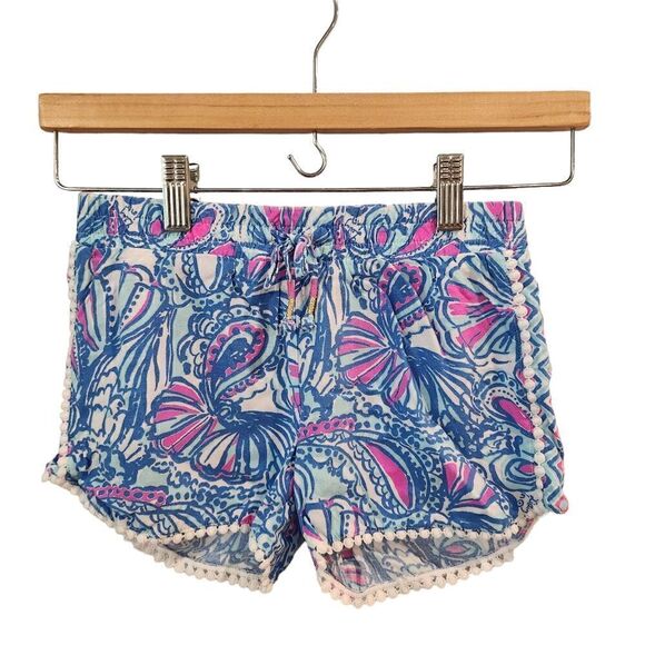Girls Lilly Pulitzer for Target Shorts 7/8 Medium Blue Pink - Picture 1 of 4